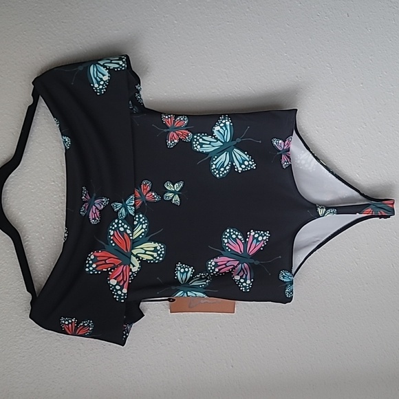 NWT Cristina Martinez x Nordstrom Butterfly Bodysuit, Size Medium, Color Black - Picture 5 of 11